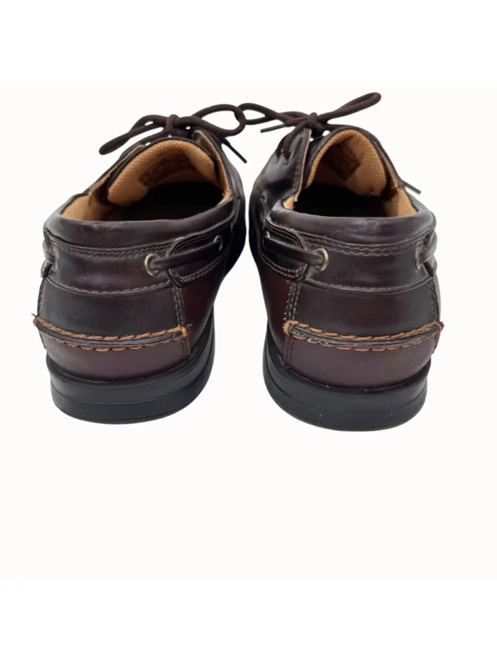 DEXTER MENS BROWN LEATHER BOAT SHOES - 7.5